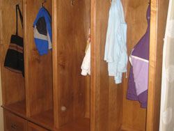 Custom wooden coat storage unit